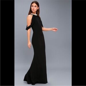 NWOT Black pearl evening gown